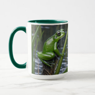 "Crystal Clarity: Green Glass Frog on River Reeds" Tasse