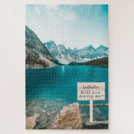Crystal Clear Blue Mountain Lake Marry Me Puzzle