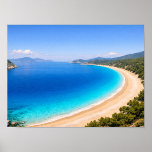 Crystal Clear Blue Ocean Bay Poster - Mediterranea