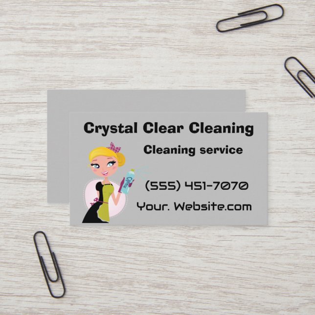 Crystal clear cleaning  visitenkarte (Vorderseite/Rückseite Beispiel)