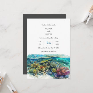 Crystal Clear Coral Reef Tropical Beach Hochzeit Einladung