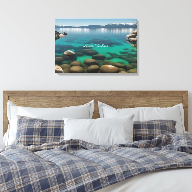Crystal Clear Lake Tahoe Landschaftsbild Kunst, Di Leinwanddruck (Insitu (Schlafzimmer))