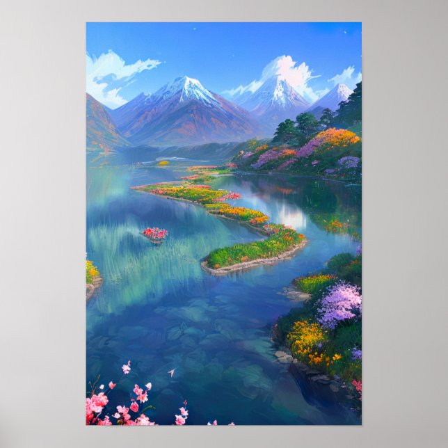 Crystal Clear Mountain Lake Poster (Vorne)