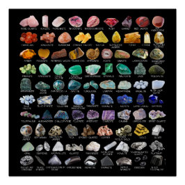 Crystal Collection Rainbow Rocks Geology Square Poster
