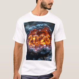 Crystal Core 2026 – Fiery Digits in Geode Glow T-Shirt