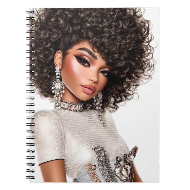 Crystal Corset Glam Girl Spiral Photo Notebook Notizblock (Vorderseite)