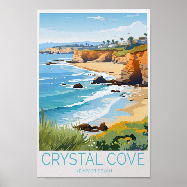 Crystal Cove Newport Beach California Travel Poster (Vorne)