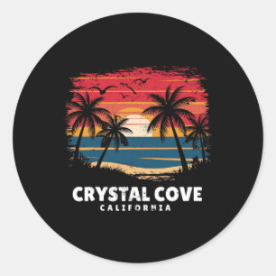 Crystal Cove State Park California Surfer-Souvenir Runder Aufkleber