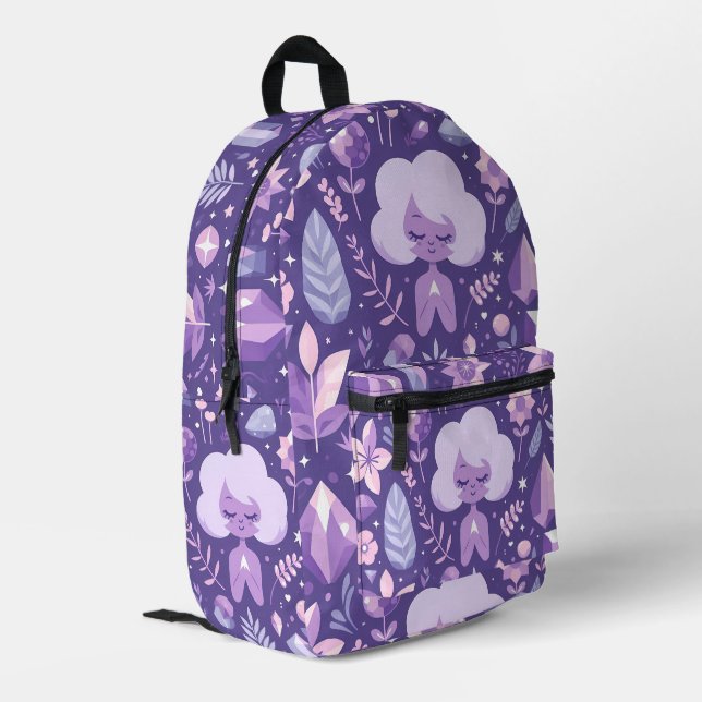 Crystal Dreams Pattern Bedruckter Rucksack (Rückseitige Ecke links)