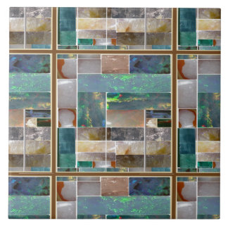 Crystal Embossed Squares pattern Artistic Graphic Fliese