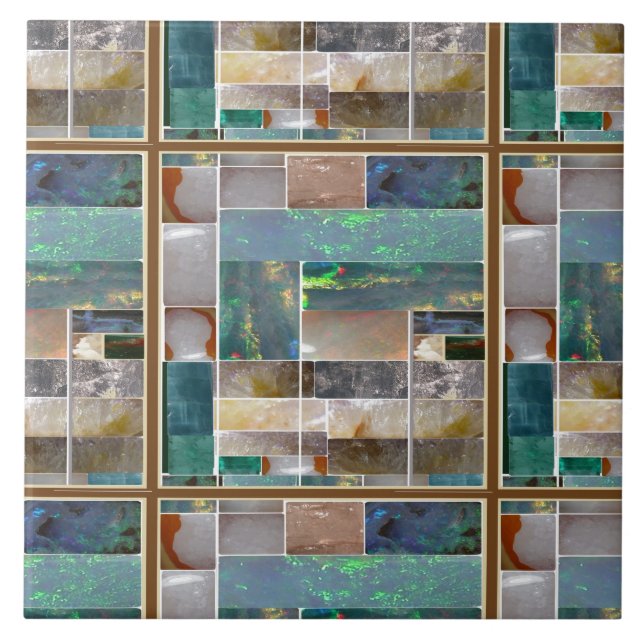 Crystal Embossed Squares pattern Artistic Graphic Fliese (Vorderseite)