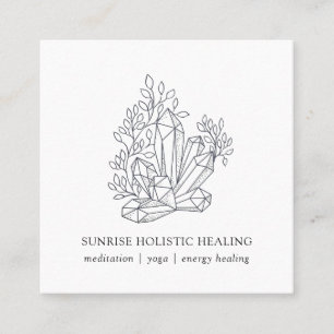 Crystal Energy Healing Wellness Business Card Quadratische Visitenkarte