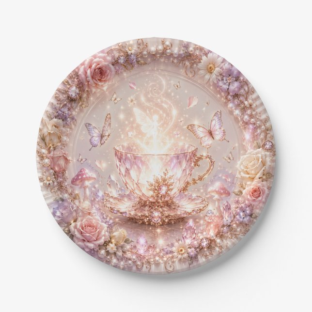 Crystal Fairy Tea Party Pappteller (Vorderseite)