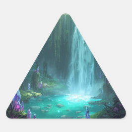 Crystal Falls of the Hidden Realm Dreieckiger Aufkleber