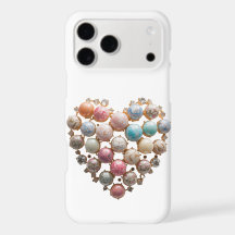Crystal Floral Heart Handyhülle — Luxus Porzellan