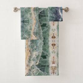 Crystal Fluorite Muster Vivid Abstrakt Gemstone Badhandtuch Set