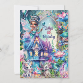 Crystal Forest Fairy Party Einladung