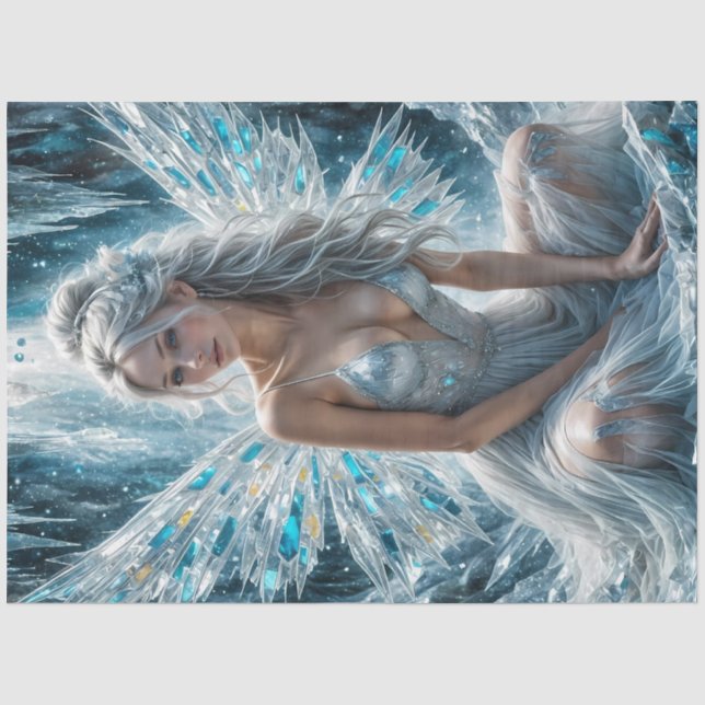 Crystal Frost Fairy Gothic Winter Decoupage Paper Seidenpapier (Vorderseite)