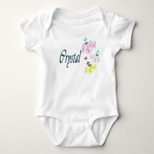 Crystal Girls Name Logo, Baby Bodysuit Strampler