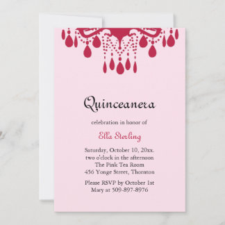 Crystal Grand Ballroom Birthday Invitation (rot) Einladung