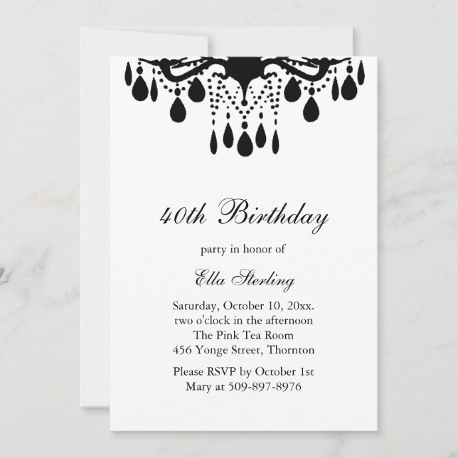 Crystal Grand Ballroom Invitation d'anniversaire ( (Devant)