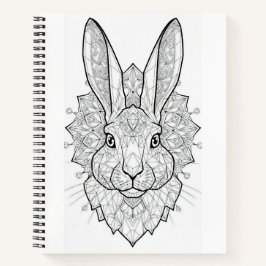 Crystal Hare Geometric Art Print | Eleganter Hase Notizbuch