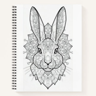 Crystal Hare Geometric Art Print | Eleganter Hase Notizbuch