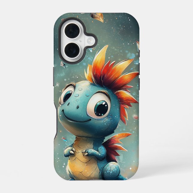 Crystal Hatchling Enchanted Baby Dragon Phone Case iPhone 16 Hülle (Rückseite)