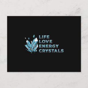 Crystal Healing Life Liebe Energy Crystal Edelston Postkarte