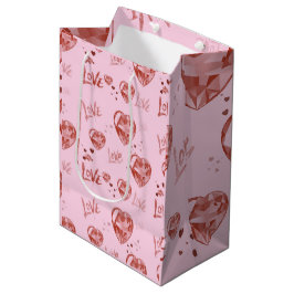 Crystal Hearts Gift Bag Mittlere Geschenktüte