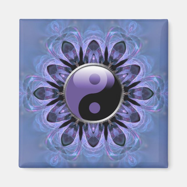 Crystal Hearts Lila Yin Yang Magnet (Vorne)