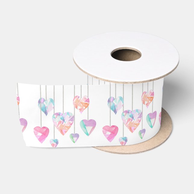 Crystal Hearts Satinband (Spule)