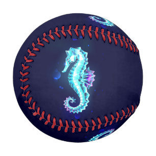 Crystal Ice Seepferd auf blauem Hintergrund Baseball
