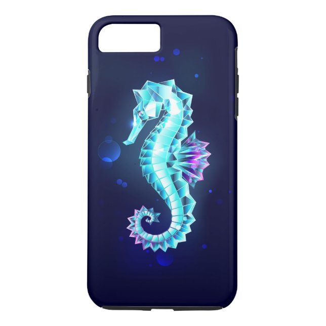 Crystal Ice Seepferd auf blauem Hintergrund Case-Mate iPhone Hülle (Rückseite)
