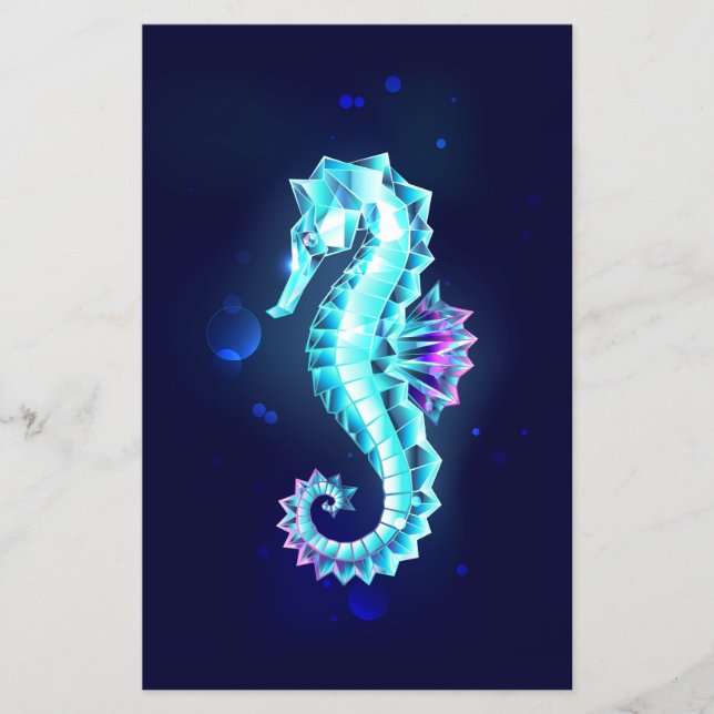 Crystal Ice Seepferd auf blauem Hintergrund Flyer (Vorne)
