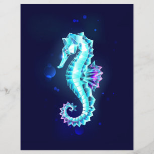 Crystal Ice Seepferd auf blauem Hintergrund Flyer