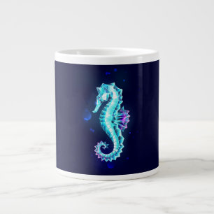 Crystal Ice Seepferd auf blauem Hintergrund Jumbo-Tasse