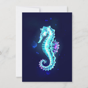 Crystal Ice Seepferd auf blauem Hintergrund Karte