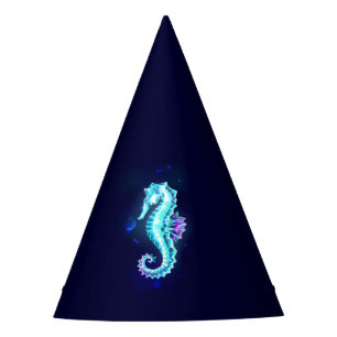 Crystal Ice Seepferd auf blauem Hintergrund Partyhütchen