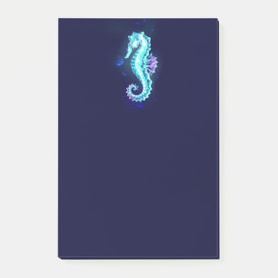 Crystal Ice Seepferd auf blauem Hintergrund Post-it Klebezettel