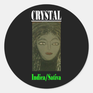 CRYSTAL INDICA SATIVA RUNDER AUFKLEBER