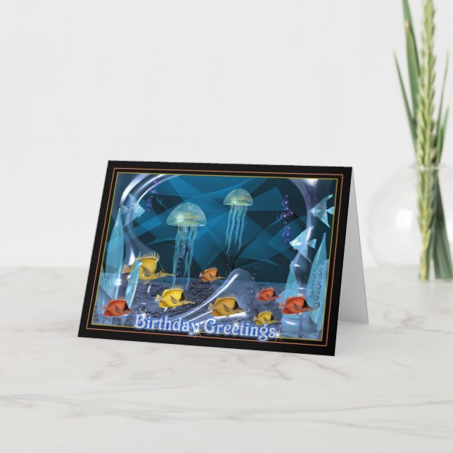 Crystal Jellyfish - Geburtstagsgrüße Karte (Vorderseite)