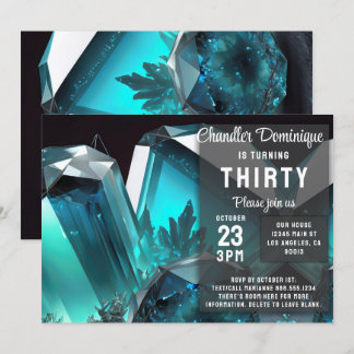 Crystal Jewels Pisces Aquamarine März Geburtstag Einladung