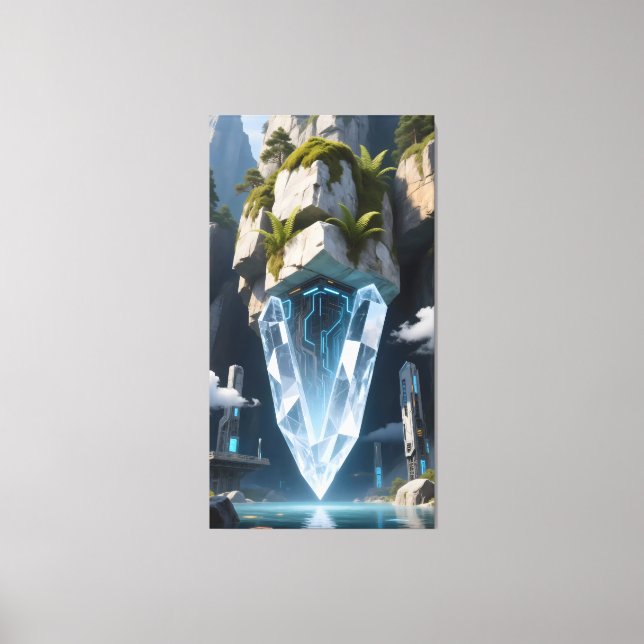 Crystal landscapes blend nature and science leinwanddruck (Vorderseite)