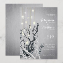 Crystal Light String White Branch Gray Wedding
