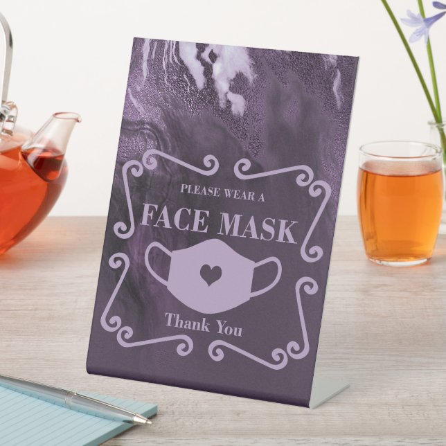 Crystal Lila Agate | Bitte Maske tragen Sockelschild (In Situ)
