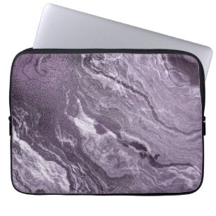 Crystal Lila Agate Moody Marbled Stone Laptopschutzhülle