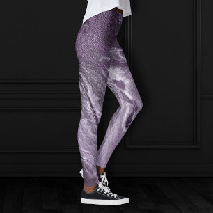 Crystal Lila Agate   Moody Marbled Stone Leggings
