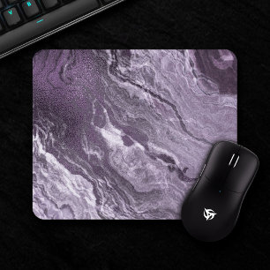 Crystal Lila Agate Moody Marbled Stone Mousepad