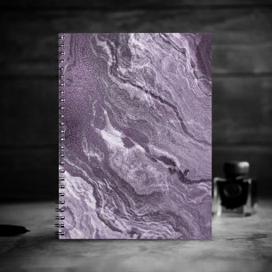 Crystal Lila Agate Moody Marbled Stone Notizblock
